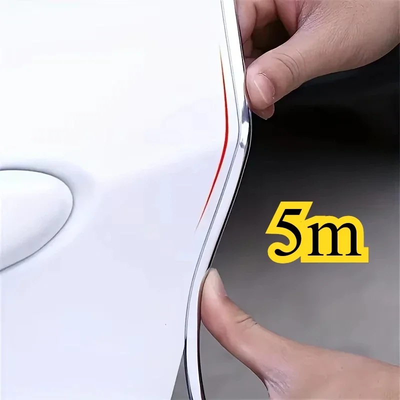 5m Universal U Shape Custom Chrome Plated DIY Moulding Trim Strip Line for Sedan Car Pickup Air Vent Door Edge Decoration