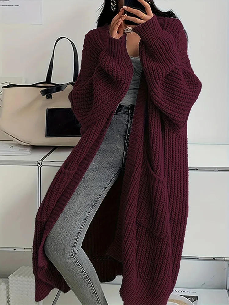 Loose Warm Knitwear Sweaters Female Outwear Autumn Winter Fashion Vintage Full Sleeve Long Cardigan Women Casual Sweater Coats