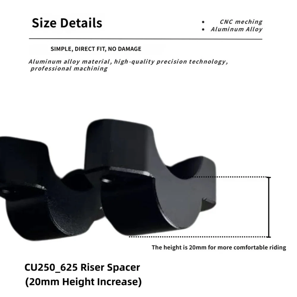 For VOGE CU625 CU250 Modified Handlebar Riser Base, All-in-one Height Rear Shift Block Reduce Riding Fatigue Accessories