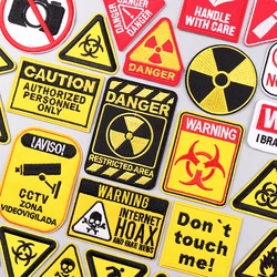 Nuclear Marker Patch Iron On Embroidery Patches For Clothing Thermoadhesive Patches On Clothes Warning Danger Prohibit Stickers