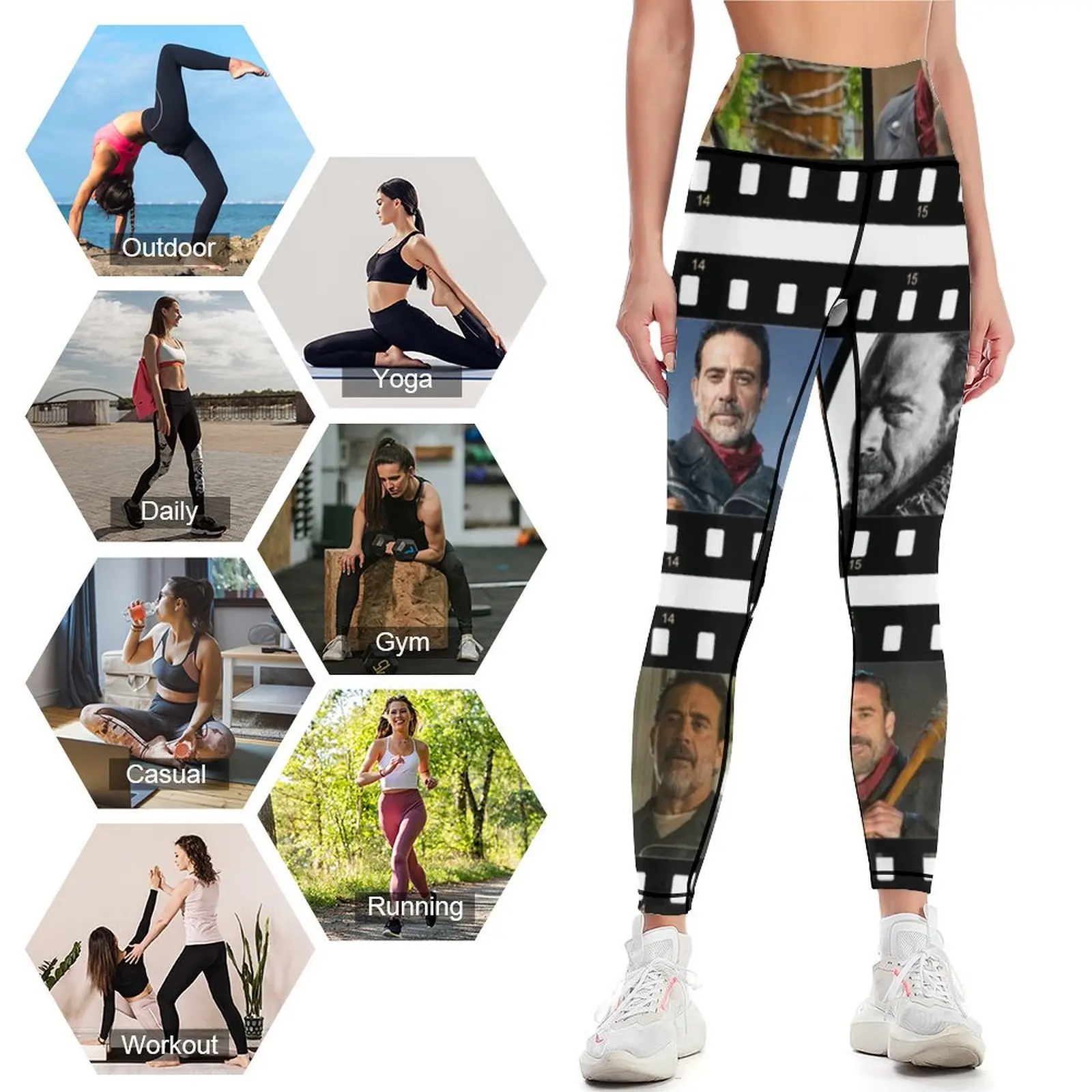 Jeffrey Dean Morgan Negan Leggings Fitness studio Frauen Fitness Set Gym Sportswear für Gym Damen Leggings