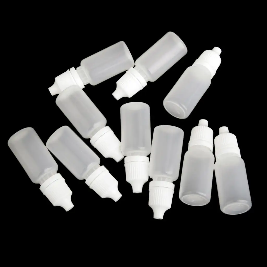 Lot10x Plastic Squeezable Dropper Bottles Graduated Refillable Solution Container for Lab Storage and Dispensing