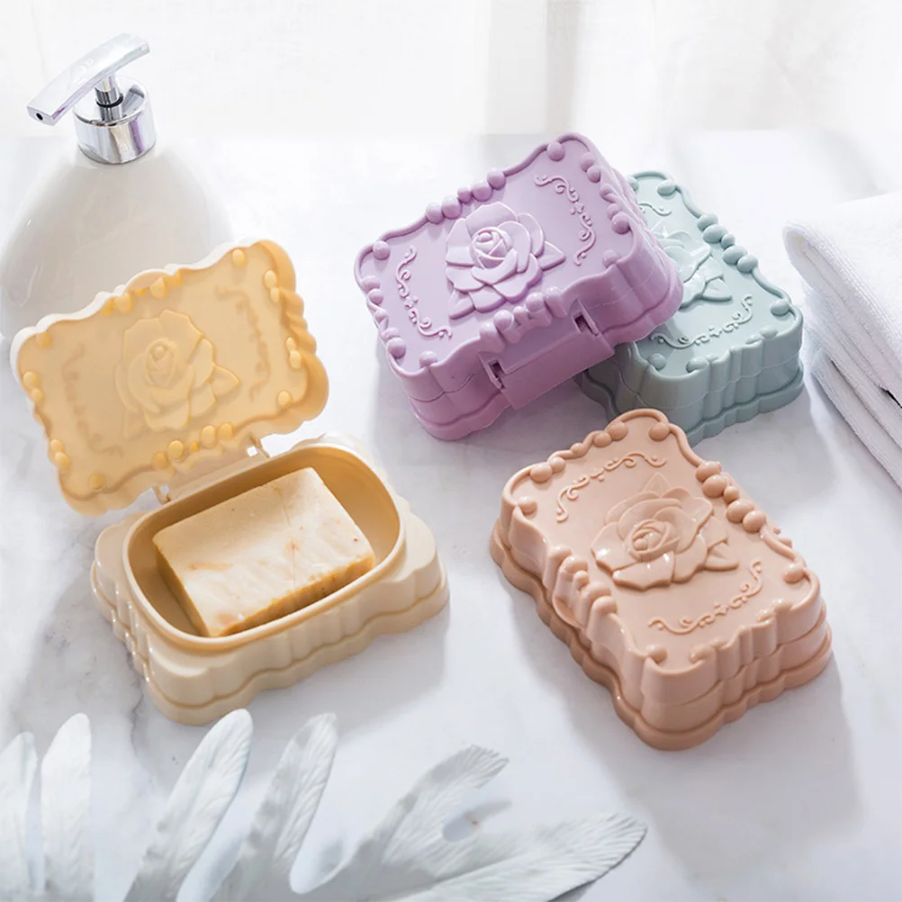 

Waterproof Soap Box Storage Container Holder Dish with Lid Case Dispenser Drain