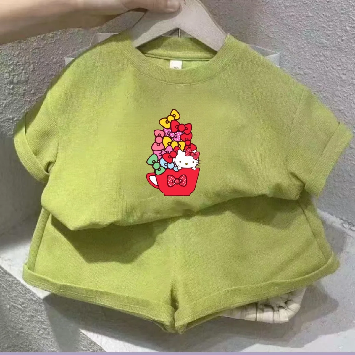 Summer Baby Clothes Set Kid Girls Cartoon Printed Short Sleeve T-Shirts Top And Shorts Bottom 2 Pieces Suit Children Tracksuits