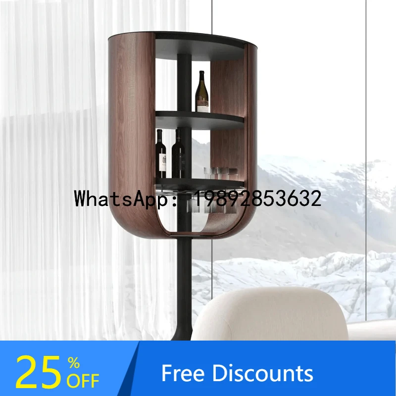 BF  Light Luxury High-End Solid Wood Petal Wine Cabinet Villa Living Room Simple Wall-Mounted Display Cabinet