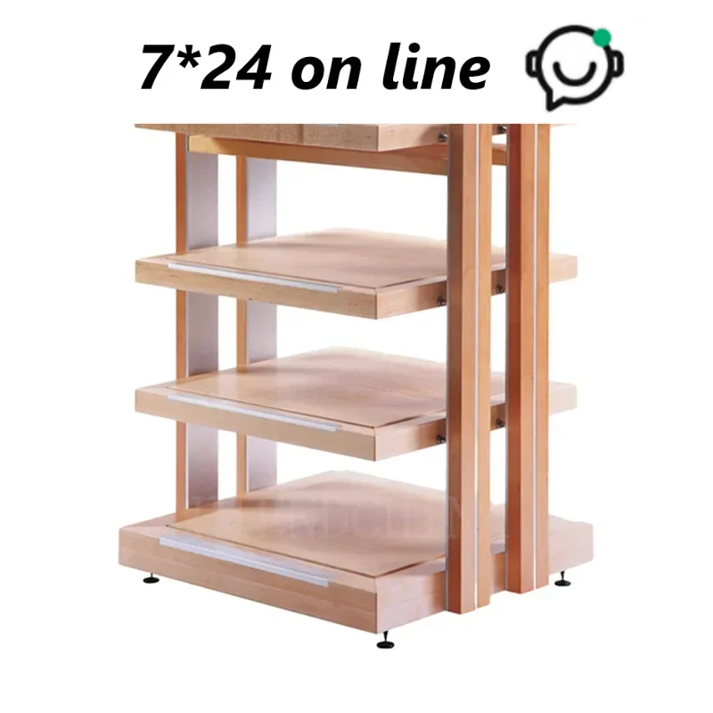 

ET-010 Power Amplifier Rack Cabinet Multi-layer Sound Equipment Rack Shock-absorbing Solid Wood Stand