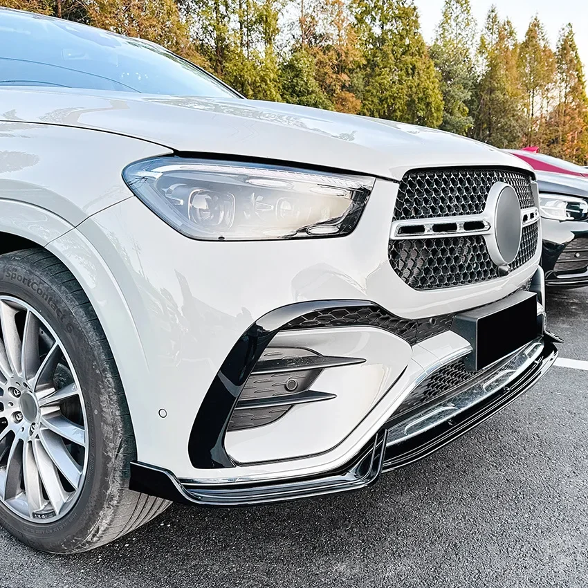 For Mercedes Benz GLE Coupe W167 C167 GLE53 2023 2024 Front Bumper Splitter Lip Spoiler Diffuser Tuning ABS Body Kit Accessories