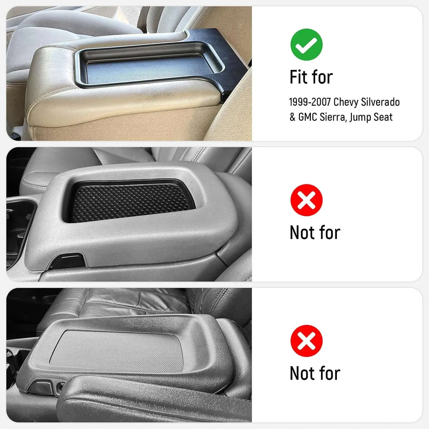 Center Console Cover For Chevy Silverado/GMC Sierra 1999-2007, Tahoe & Suburban & Yukon & Avalanche(Fits Jump Seat Console Only)