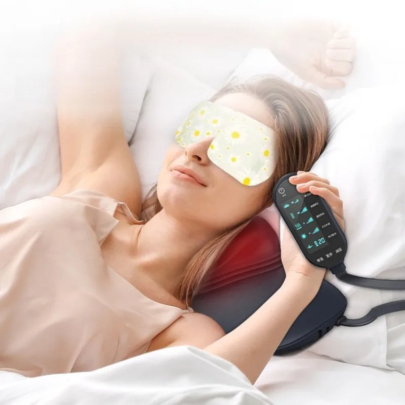 Ergonomic Cervical Massager Hot Compress Massage Pillow Relaxing Electric Massage Pillows Multifunctional Pulse Necks Massagers