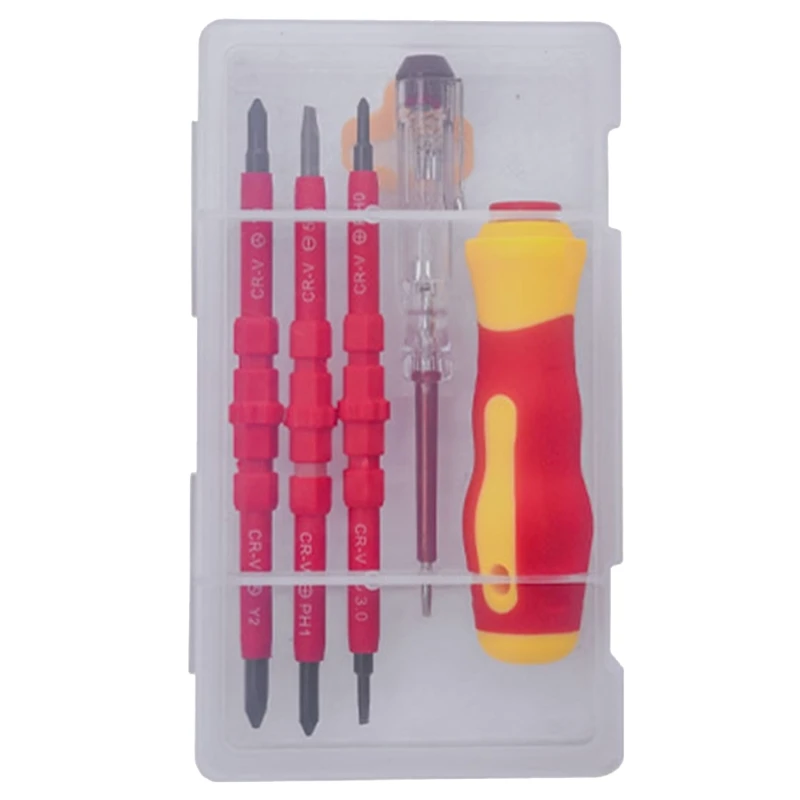 

Professional Electrician Essential Insulated Multiple Use Screwdriver with Tip for Technicians Repairs 5pcs
