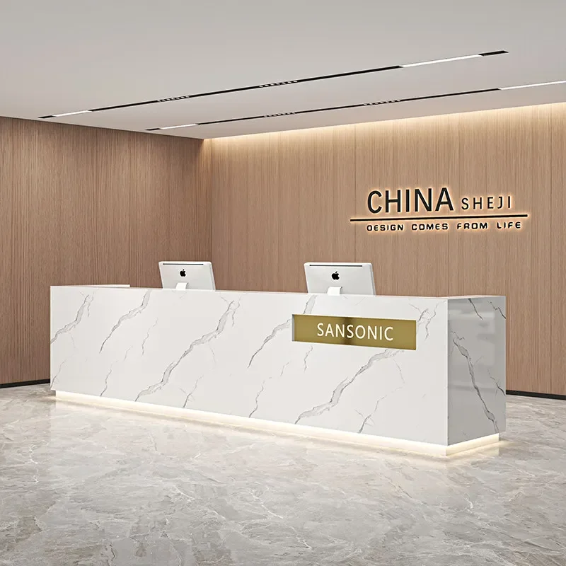 a*-Beauty Luxury Reception Desks Modern Executive Salon Display Welcome Reception Desks Design Hotel Mostrador Trendy Furniture^