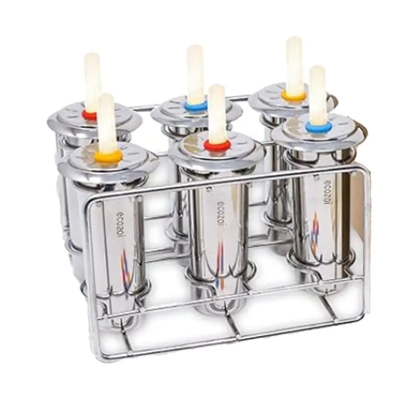 

A69esummer Ready Ice Cream Molds(1Set/6Pcs), Round Ice Cream Mould Kit- Household Kitchen Use