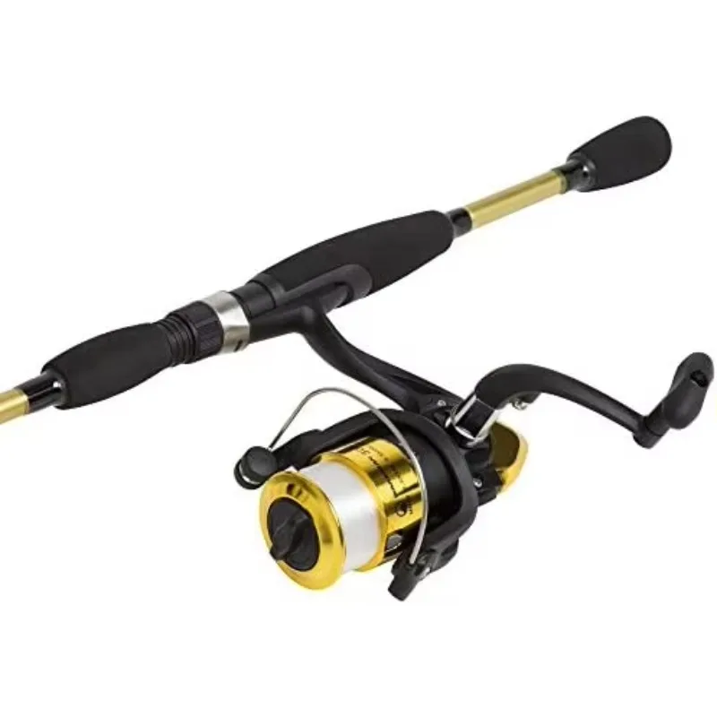 2pc-78インチ釣り具バス・トラウト釣り竿リールコンボ65フィートミディアムアクションスピニングリールゴールドレイク