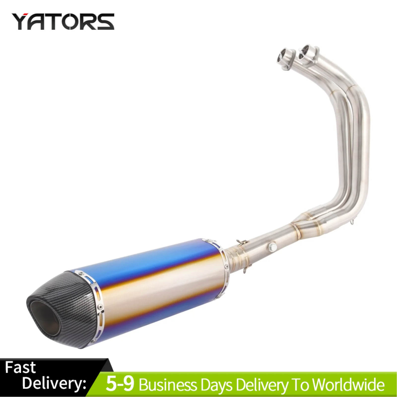 

For Yamaha MT-07 FZ07 Tracer YZF R7 Blue Muffler Exhaust Front Pipe Full System Exhaust Systems Exhausts Pipes