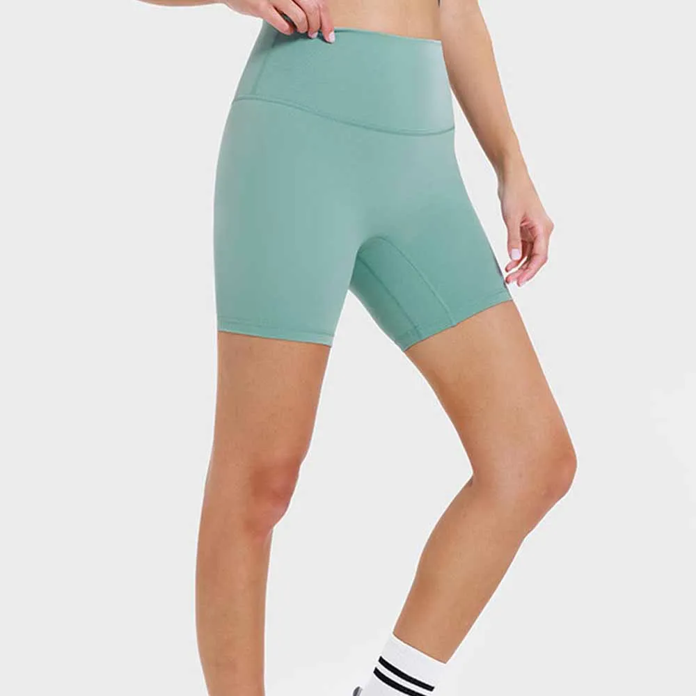 Linha Skinny Yoga Shorts para Mulheres, Calças Esportivas, Roupas Fitness, Verão, Novo, L