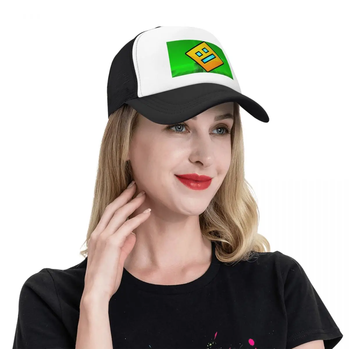 Video Game Geometry Dash Cap Fashion Mesh Baseball Caps Adjustable Hat Hip Hop Summer Unisex Baseball Hats