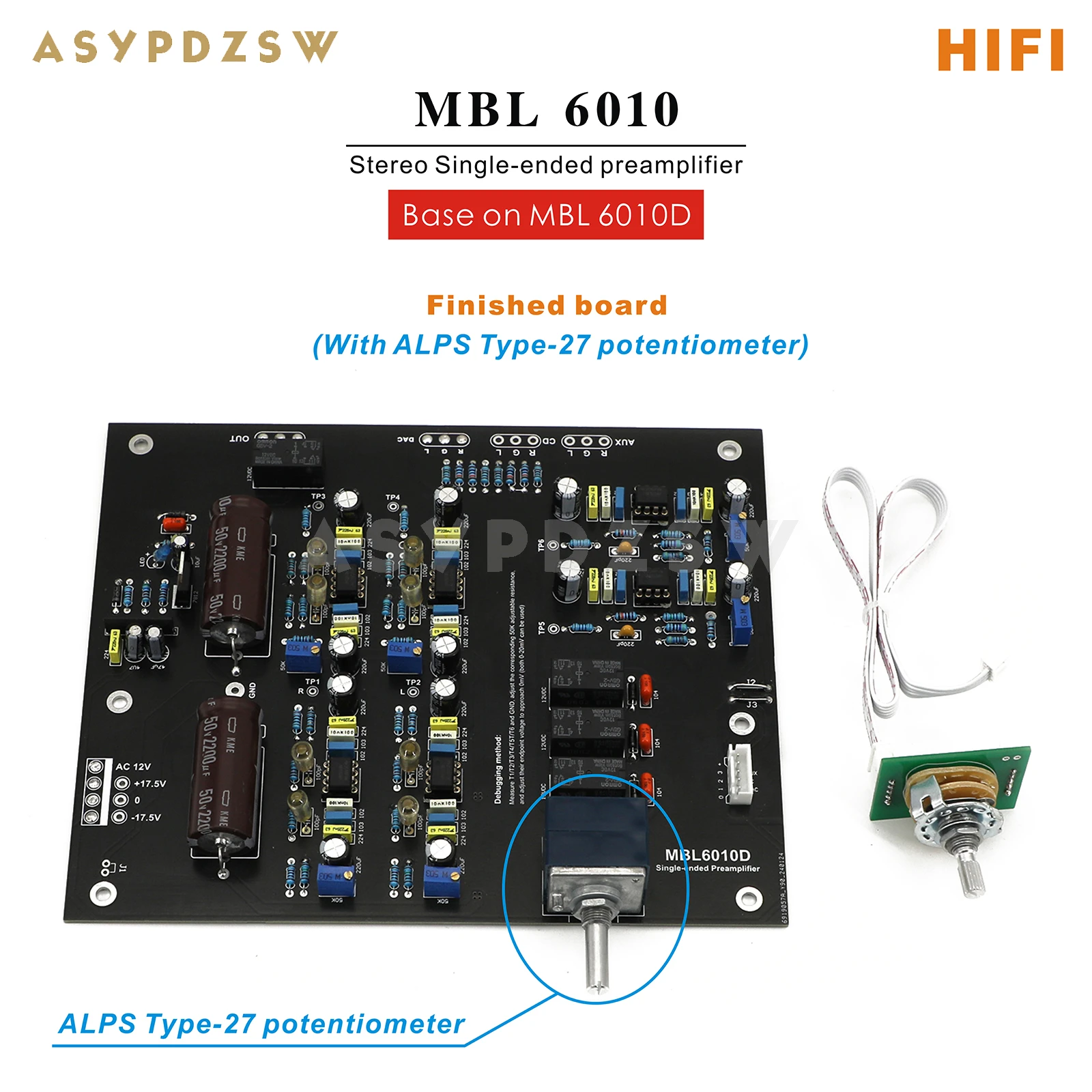 

HIFI 6010D Stereo Single-ended preamplifier DIY Kit/Finished board Base on M-B-L 6010 Preamp circuit 3 Way in and 2 Way out