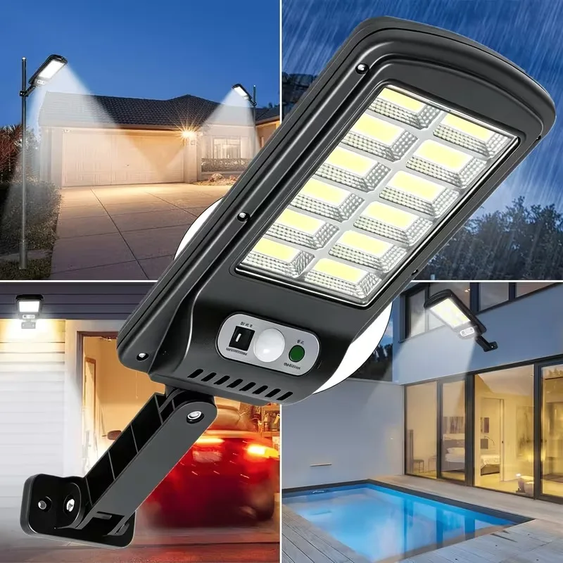 Solar Street Lights Outdoor Wireless Solar Security Wall Light Motion Sensor with 3 Lighting Modes for Porch Gutter Barn Garden