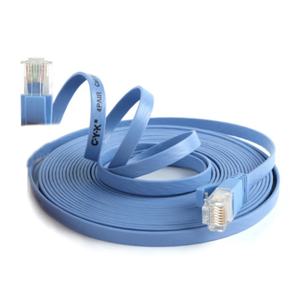 Line home high speed super six cat6a 10G finished copper straight twisted flat cable 1.5m 2m 3m 5m 10m network Wire