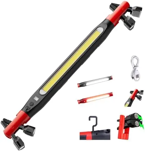 

Перезаряжаемая светодиодная рабочая лампа с магнитным основанием и крючком – беспроводной светильник для гаража и авторемонта