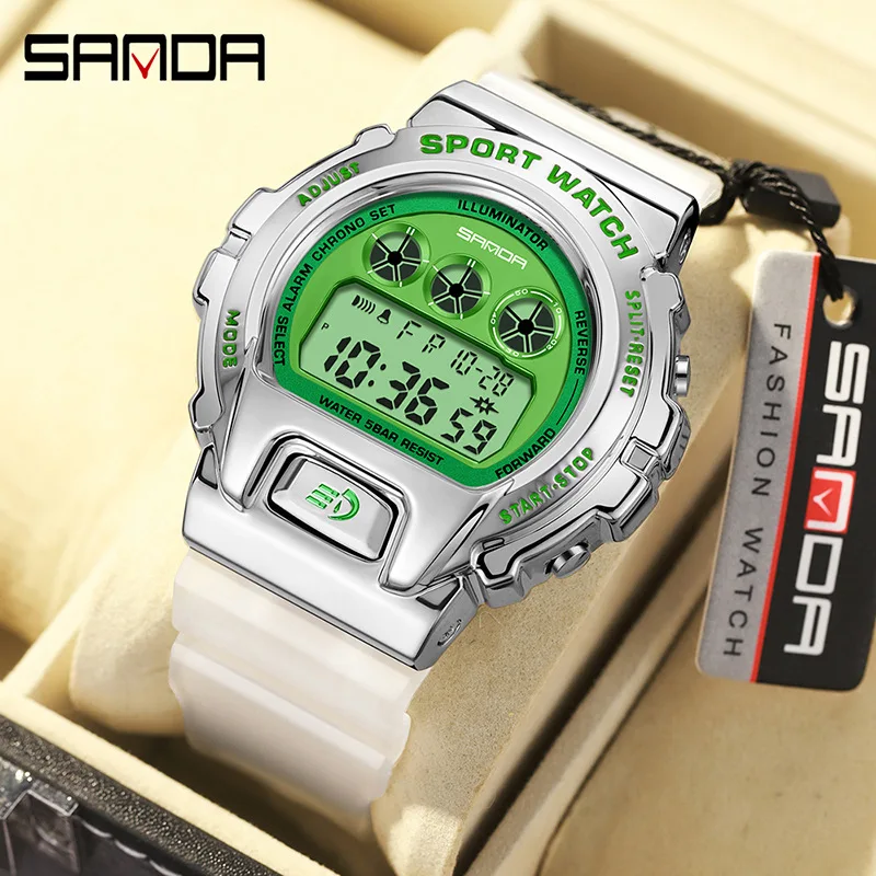 SANDA 2127 Men\'s Electronic Watch Multi functional Sports Outdoors Waterproof Digital Display Wristwatches for Male Watches Gift