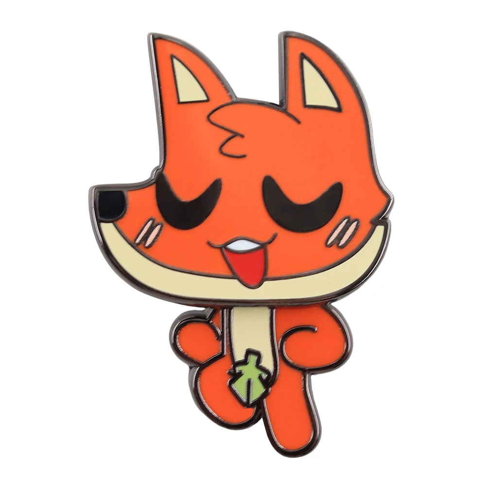Cult Of The Lamb Fox Follower Brooch Fridge Magnet Dual-purpose Shy Little Fox Badge Video Game Peripheral Gifts Souvenirs