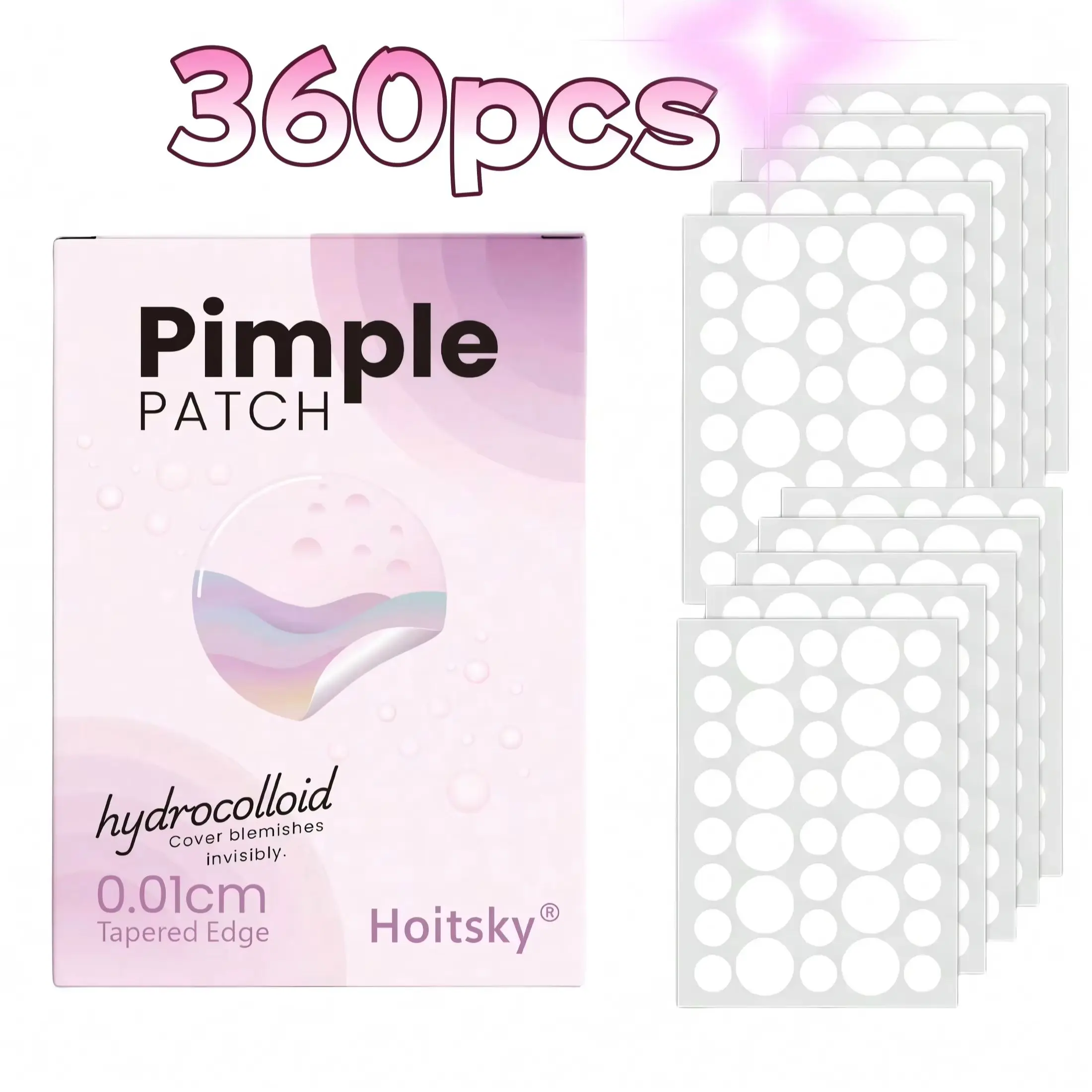 แผ่นแปะเจลรักษาสิวสูตรน้ําสีผิวใส 180/360 ชิ้น เหมาะสําหรับปกปิดสิวและสิวเสี้ยน