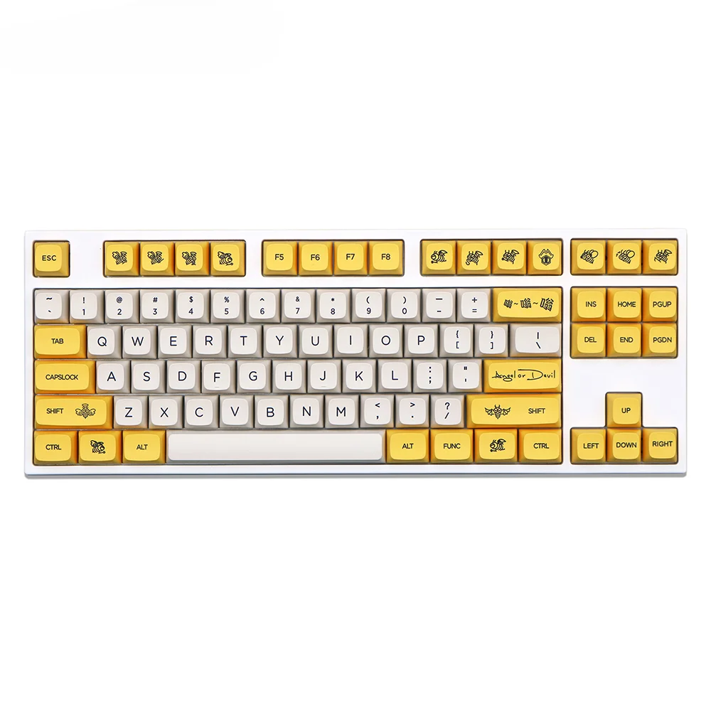 

Melgeek DIY Mechanical Keyboard Custom Dye-Sublimation XDA For Double Profile Shot Gaming MX 2 PBT Honey Bee Keycaps Set