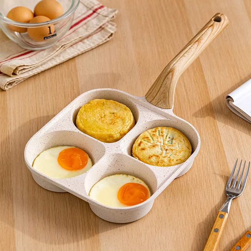 

New Nonstick Omelette Pan, Pancake Pan and Egg Cooker, 4-Cup Pan, Suitable for Gas Stove and Induction Cookware