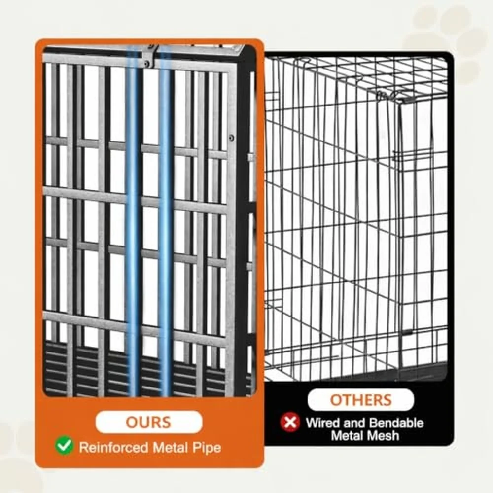 64 inch Heavy Duty Indestructible Dog Crate New Upgraded Reinforced for Giant Dogs XXXL Dog Crate for High Anxiety