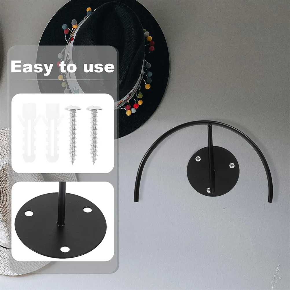 

4pcs Wall-mounted Hat Storage Display Shelf Baseball Caps Holder Hat Display Wall Mount Organizer Modern Metal Home