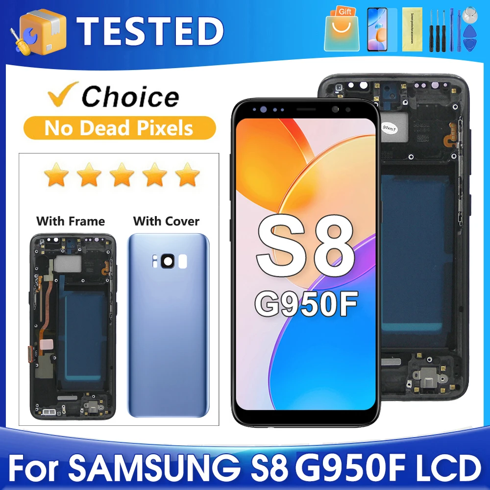 

S8 For Samsung Tested For G950W G950S G950K G950L G950F G950N LCD Display Touch Screen Digitizer Assembly Replacement