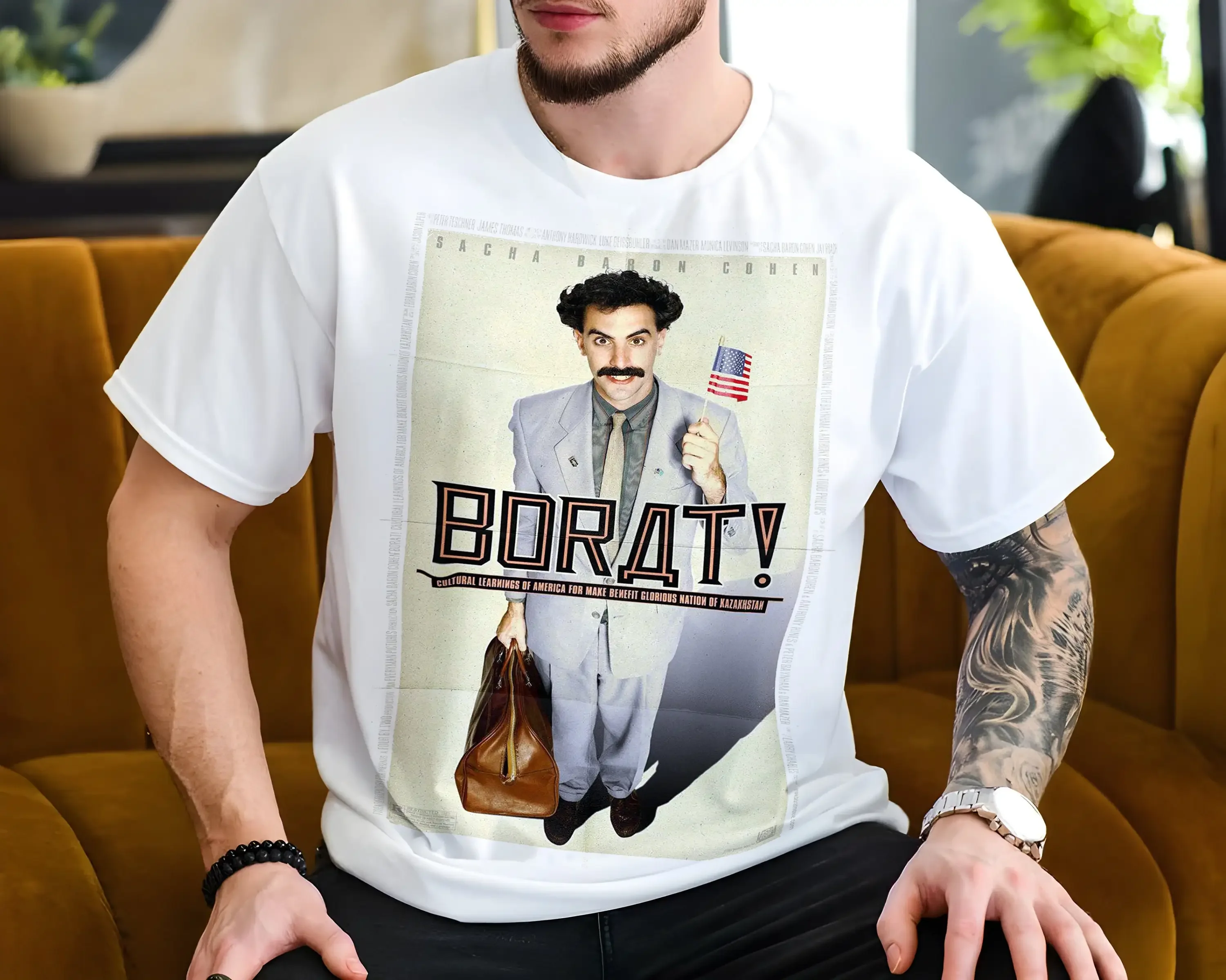 Borat V1 Movie Poster Classic T Shirt all sizes S 5XL