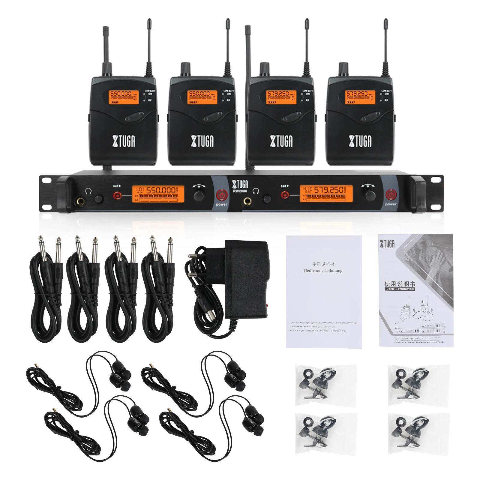 Xtuga Good Quality 2 Channel Wireless In Ear Monitoring Systems