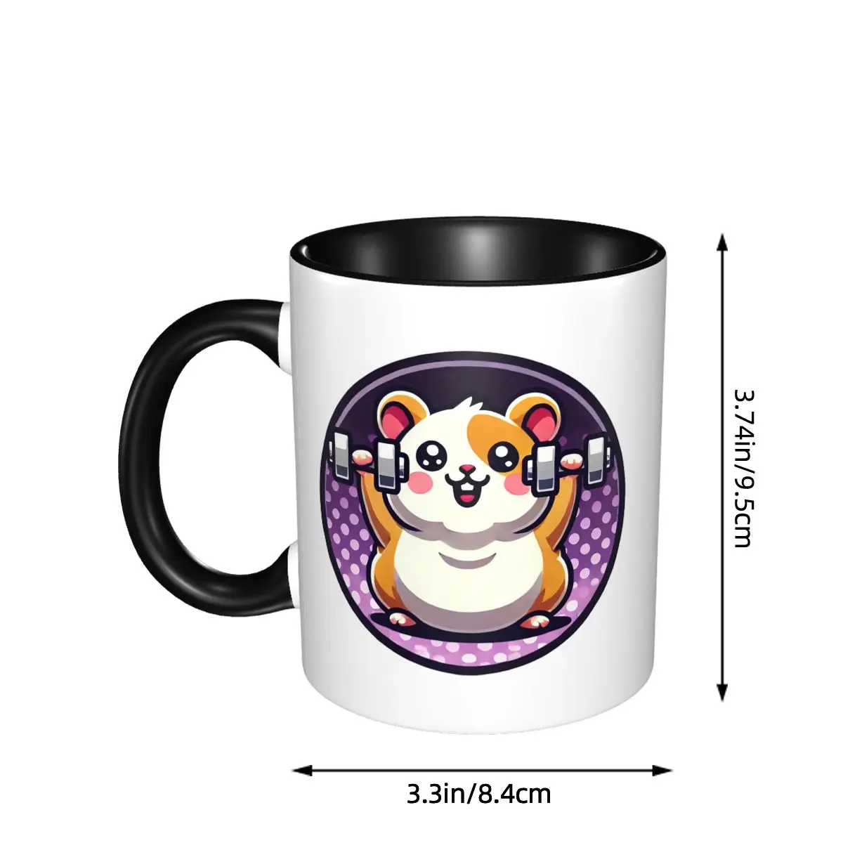 Gym Cardio Hamster Workout Fitness Animal Mug Funny Ceramic Coffee Cups Tea Mugs Milk Cup Drinkware Gift for Friends