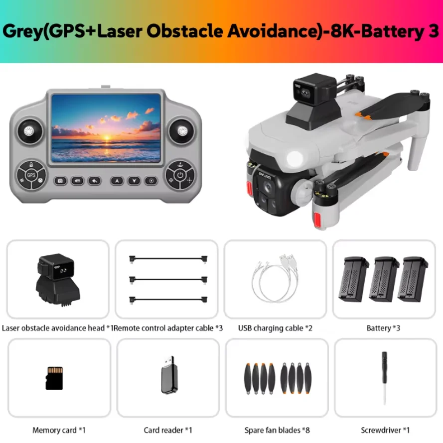 Lenovo A1R 3S GPS Drone 8K Professionele HD Camera 360 °   Laser Obstakelvermijdende Borstelloze Motor 5G WIFI FPV Quadcopter Speelgoed