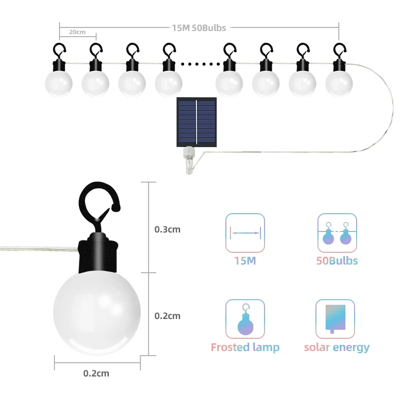 5m 10m 15m Solar Led Smart Bulb String Lights Garden Fairy Lights App Bluetooth cambio musicale fai da te decorazione natalizia all'aperto