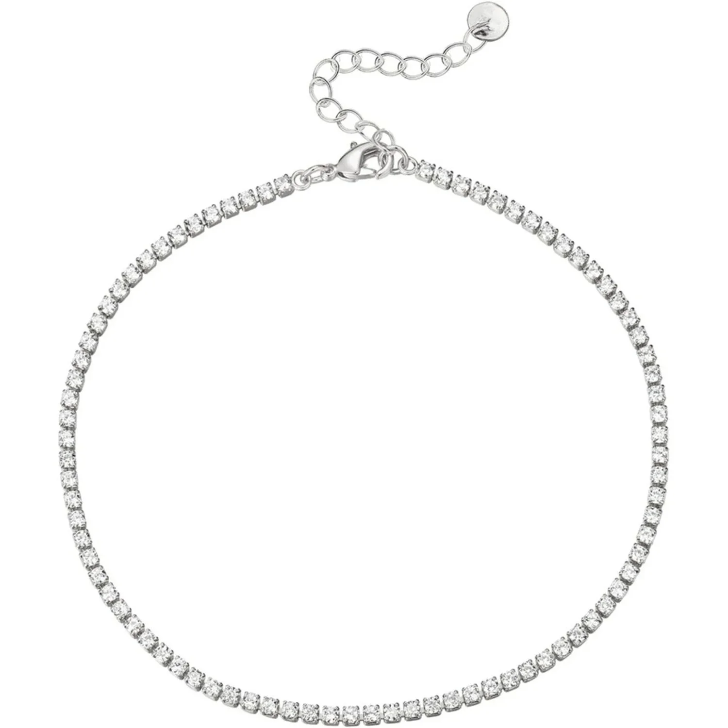 9 Inches Tennis Ankle Bracelet for Women Gift For Women Silver Plated Tennis Anklets, Gold Plated Tennis Anklets for Women
