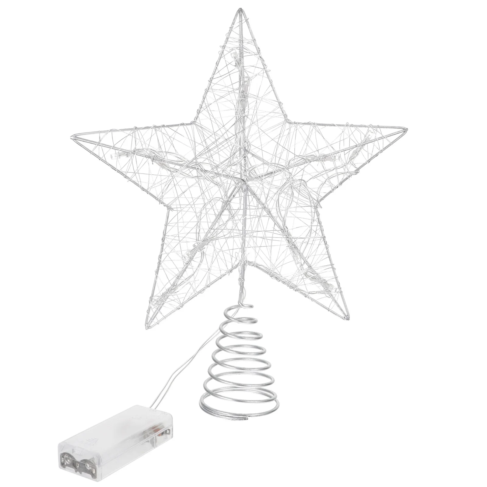 1 قطعة شكل نجمة مضيئة شجرة عيد الميلاد توبر لون جميل سهل الاستخدام شجرة عيد الميلاد ديكور مهرجان الحفلات حلية #2