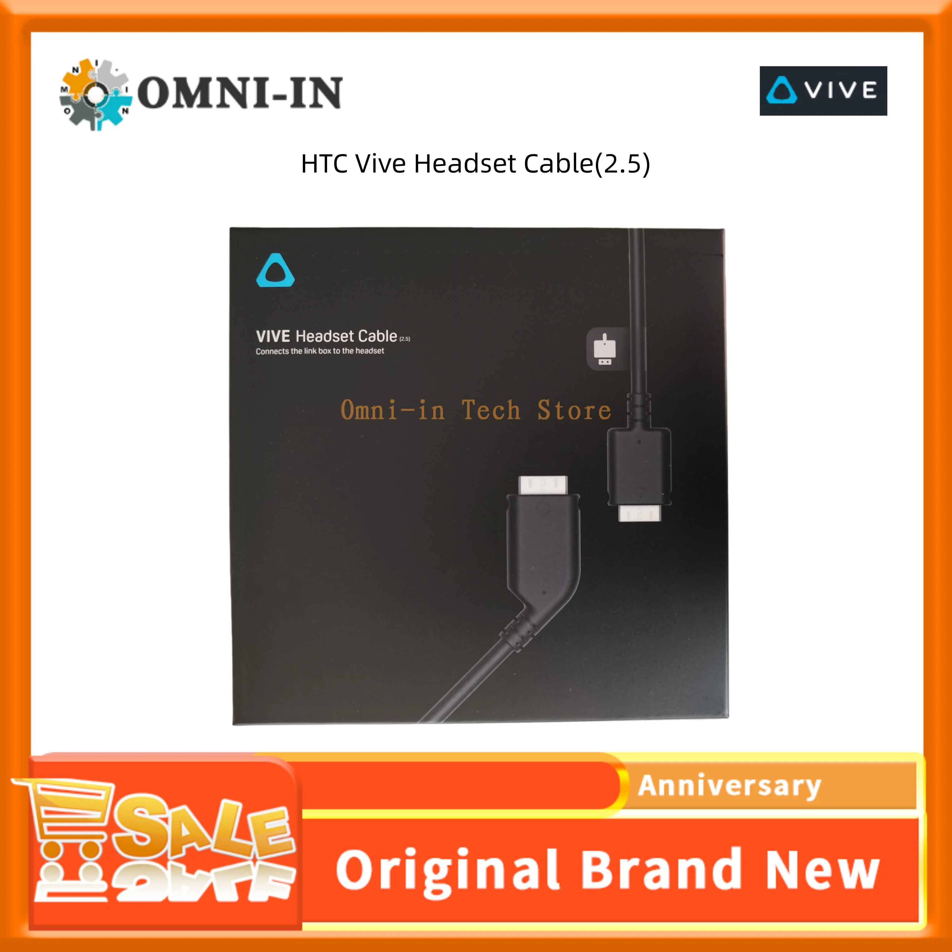 

HTC Vive Headset Cable (2.5) Connects The Link Box to The Headset Compatible with VIVE Pro & VIVE Pro Eye VIVE Cosmos Series,5m