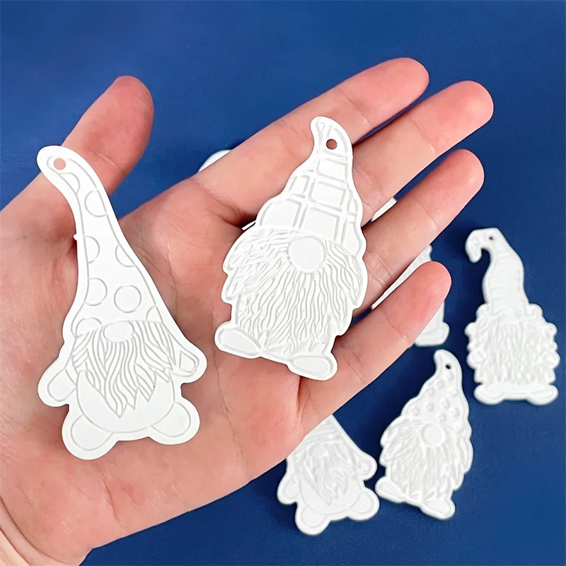 Dwarf Silicone Mold DIY Christmas Easter Handmade Cement Gypsum Epoxy Resin Mold Keychain Christmas Tree Pendant Decoration