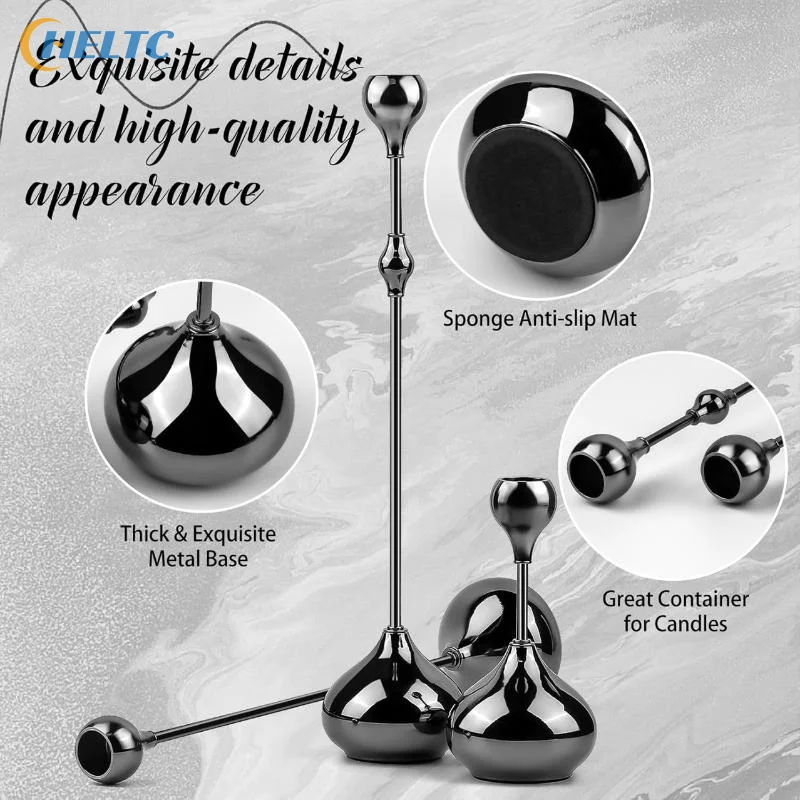3PC High-Quality Silver Candle Holder, Metal Candlestick Romantic Art Table Decoration For Home Dining Wedding Photography Props