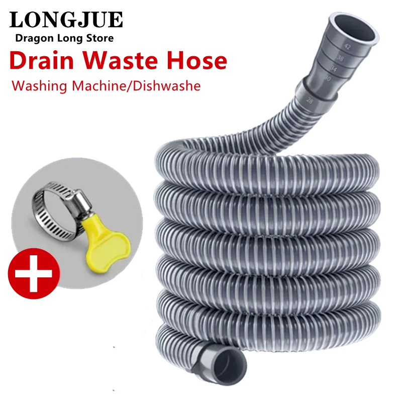 9m 8m 7m Plastic Washing Machine Dishwasher Drain Waste Hose Waste Water Outlet Expel Soft Tube Stretchable Drain Flexible Hose