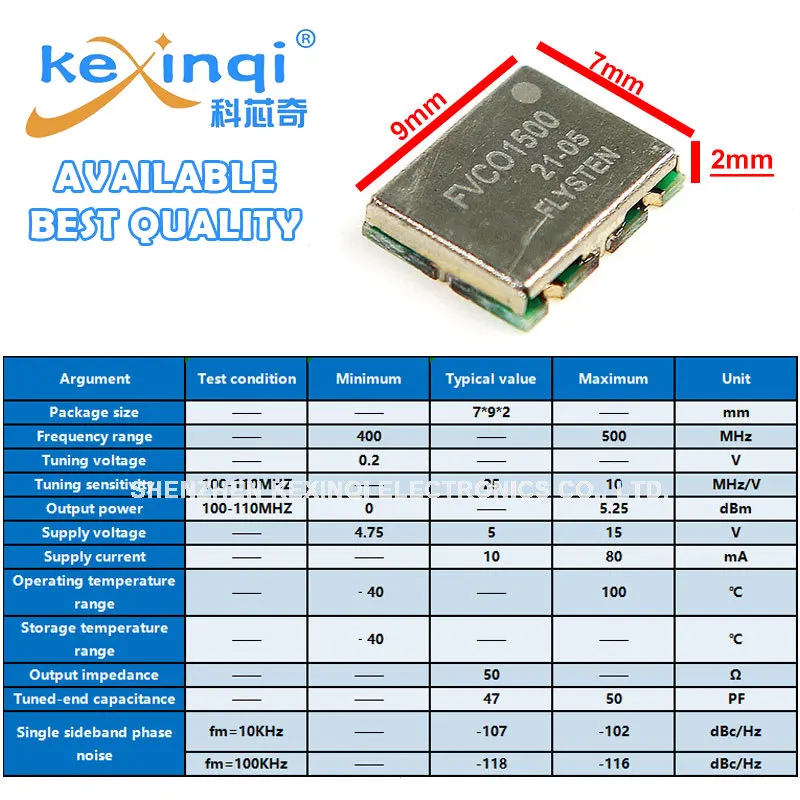 2pcs 100~5000MHz VCO Voltage Controlled Oscillator Signal Source for Interphone Frequency Band Jammer FVCO150 FVCO900  FVCO450