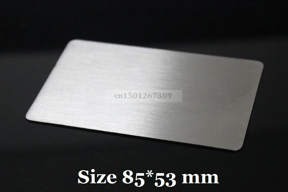 Thick 0.7mm Stainless Steel Blank Silver Tone Metal Business Cards Both Side Brushed Finishing 1/2/5/10/15 -You Choose Quantity