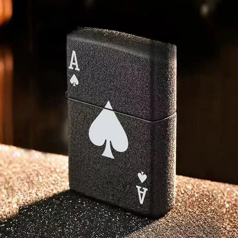 Spades Lighter Kerosine Windproof, Classic Retro Kerosine Lighter Grinding Wheel As A Personalized Gift for Your Boyfriend