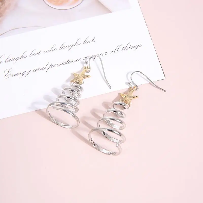 سلسلة عيد الميلاد البسيطة المتقدمة الدورية شجرة عيد الميلاد ستار قلادة الأقراط النسائية الإبداعية شخصية فتاة الهدايا