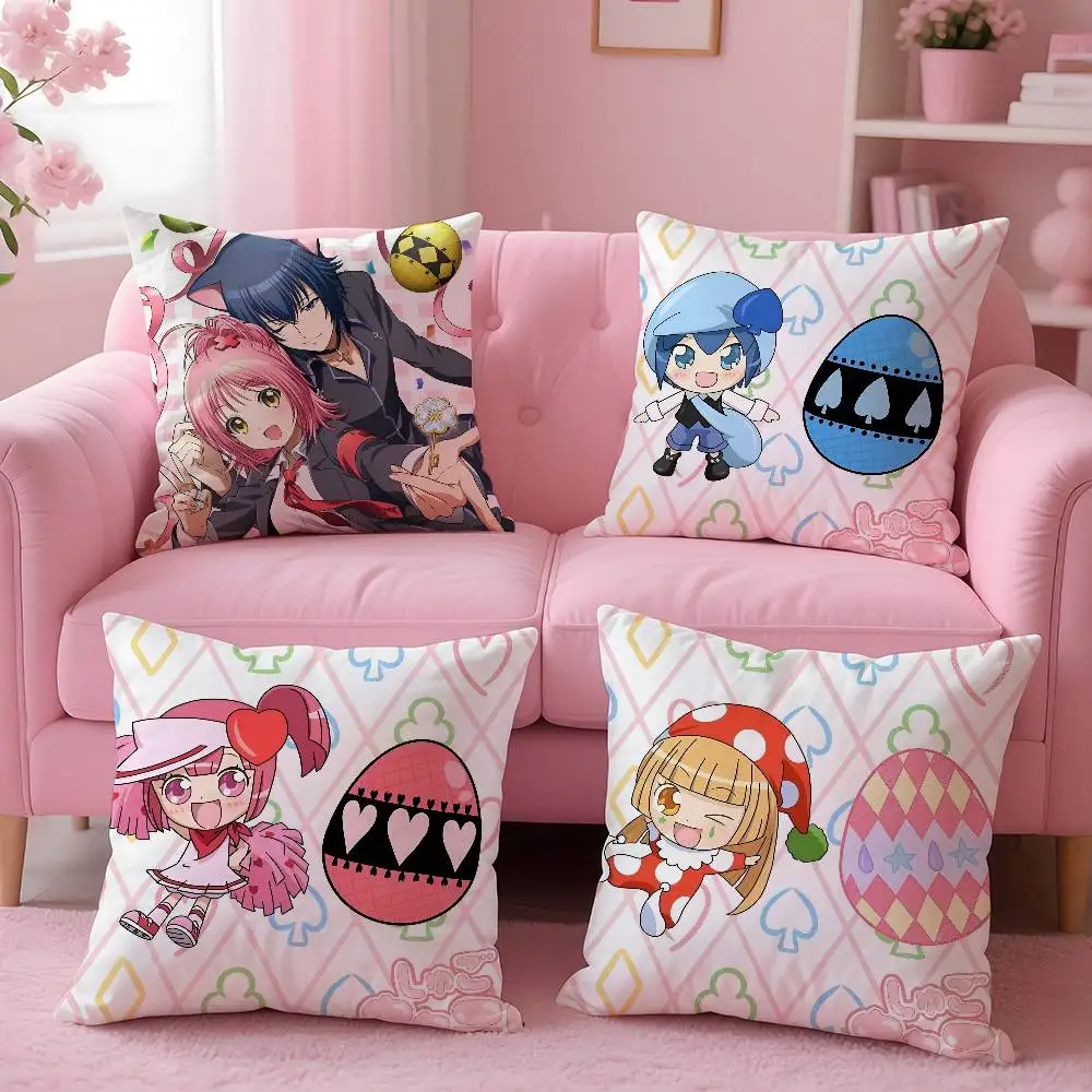 Kwali Anime s-Shugo CharaS Pillow Case Anti-dustmite Pillowcase Invisible zipper silky short plush Sofa cushion cover
