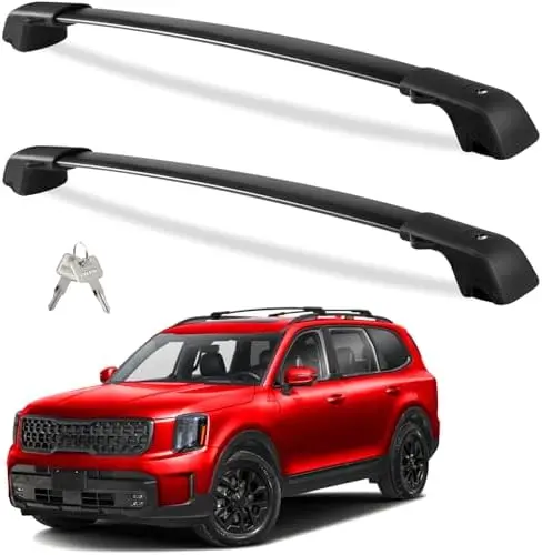 220lbs Lockbale Roof Rack Cross Bars Compatible with KIA Telluride X-PRO & X-LINE 2023 2024 2025 with Raised Side Rails, Heavy D