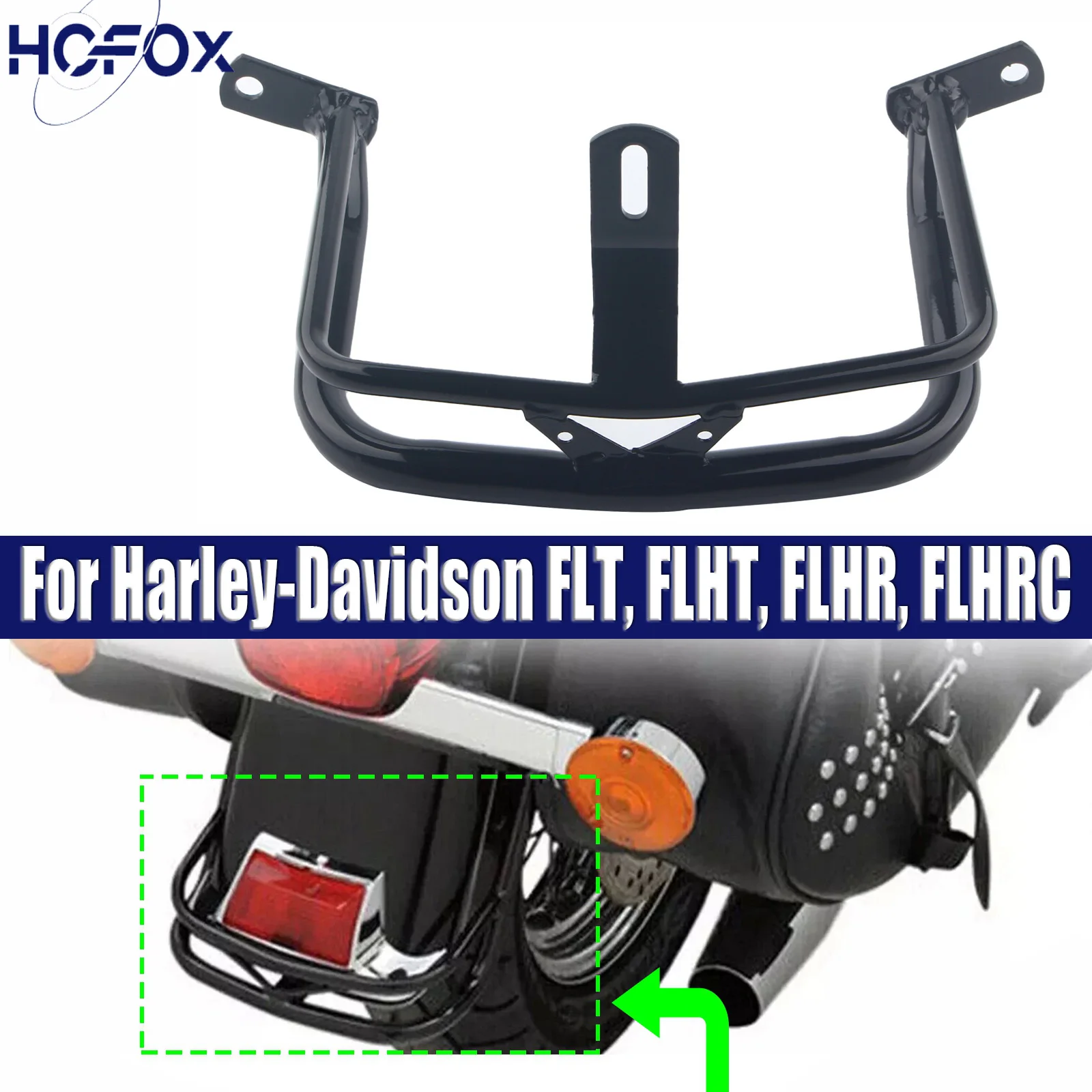 

Rear Fender Rail Trim Bumper For Harley-Davidson FLTR 1998-2003 FLHS 1980-1993